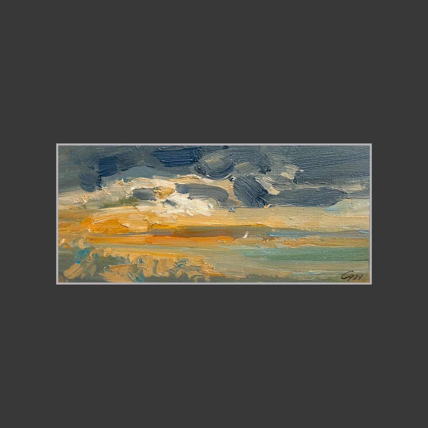 Valentin's Day sunset, Léman, La Croix. 8x19cm