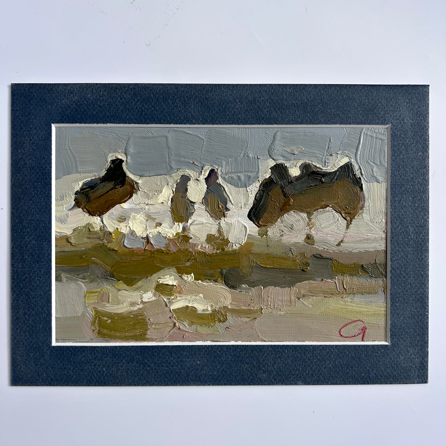 Seagulls of Léman in December 15, 2023. 12x19cm