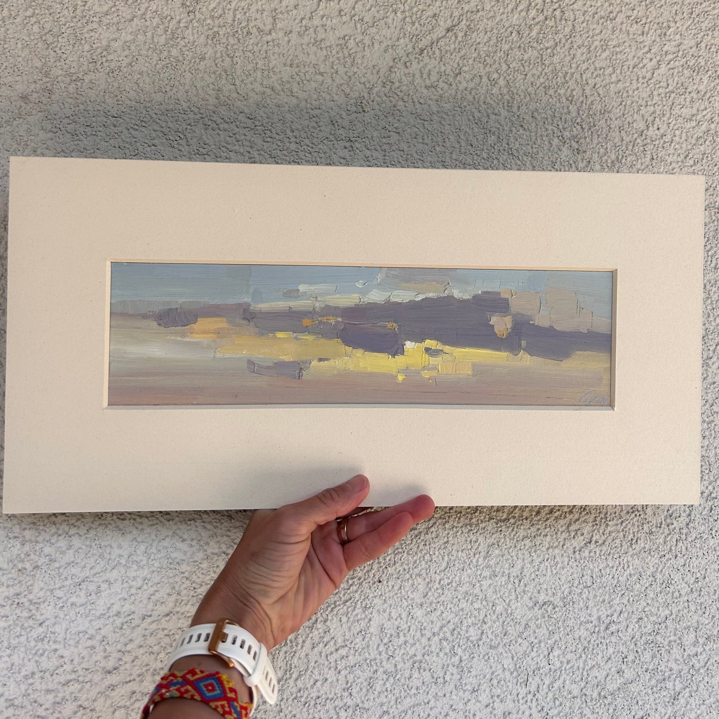 Sun behind the sunset clouds in Corsier-sur-Vevey. 9x33cm