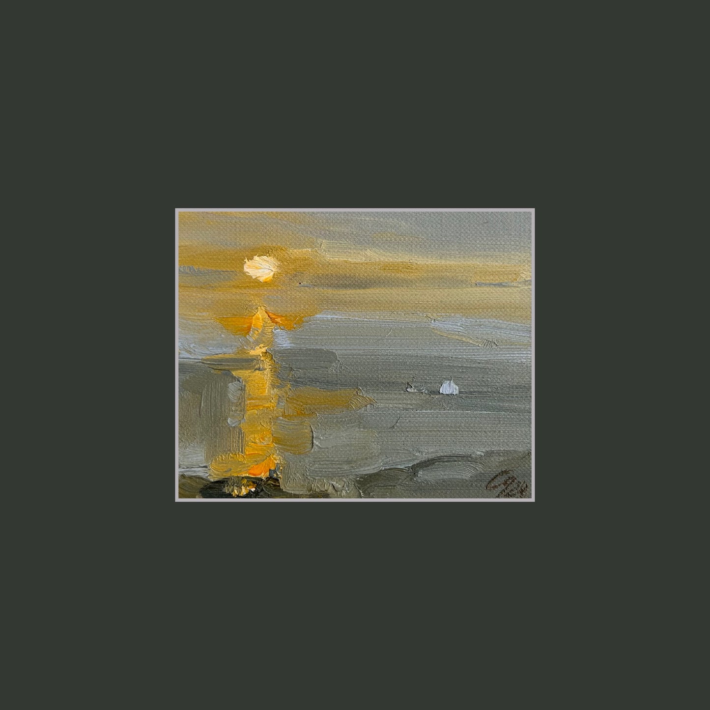 Sun above Léman from La Croix. 7x9cm