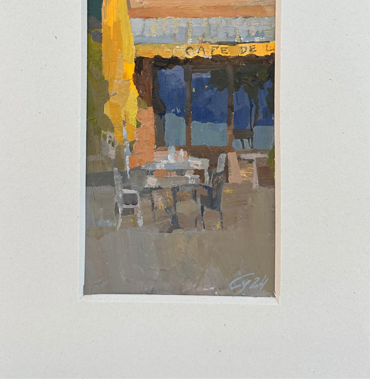 Cafe de La Poste. Lutry. 10x22cm