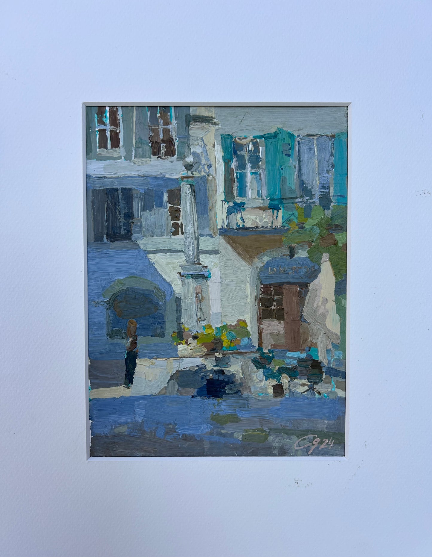 Lutry, Fountain, Place de la Couronne. 14x18cm