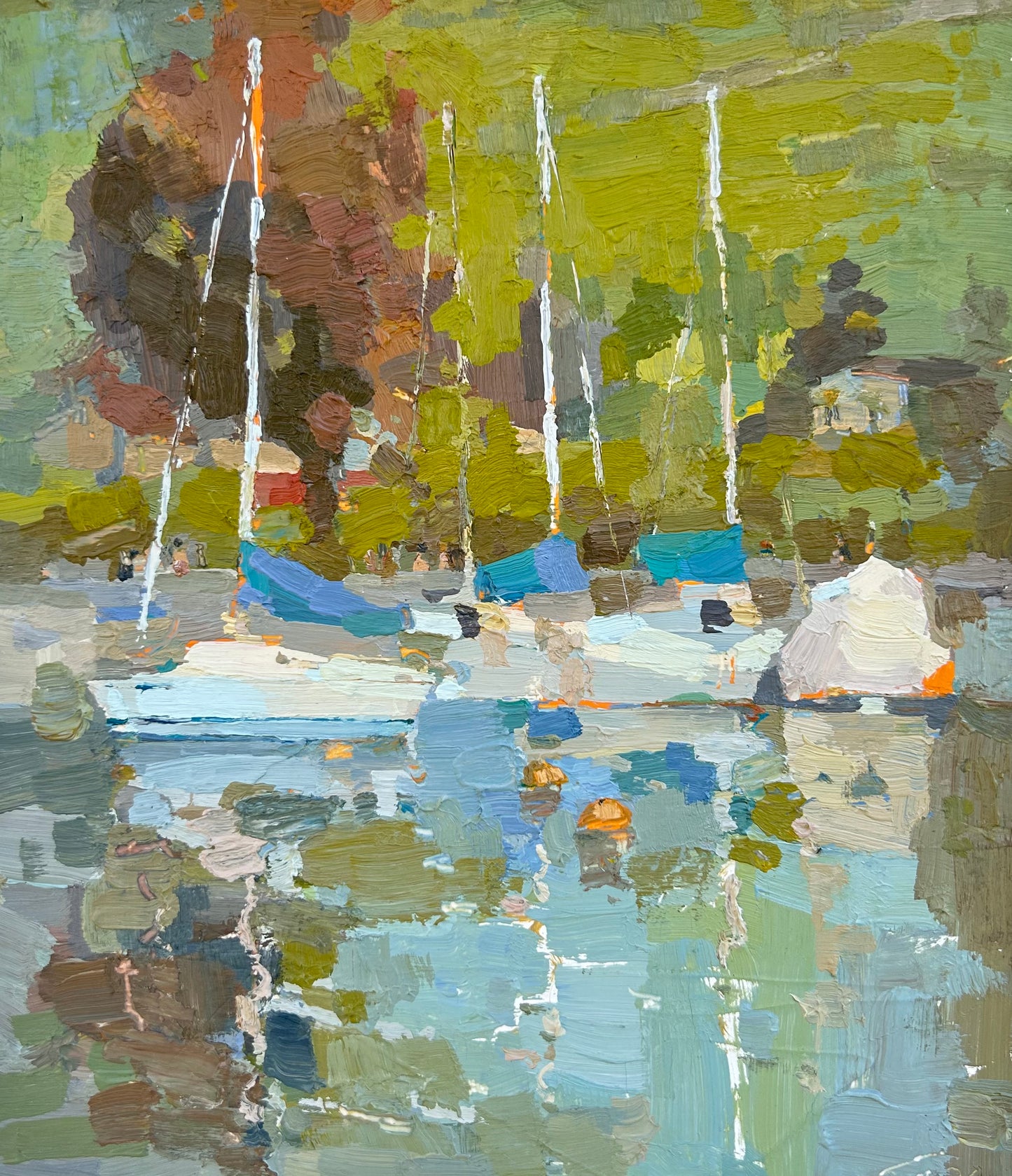 Boats in Lutry port. 18x21cm