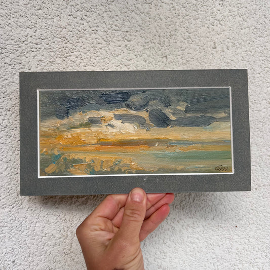 Valentin's Day sunset, Léman, La Croix. 8x19cm