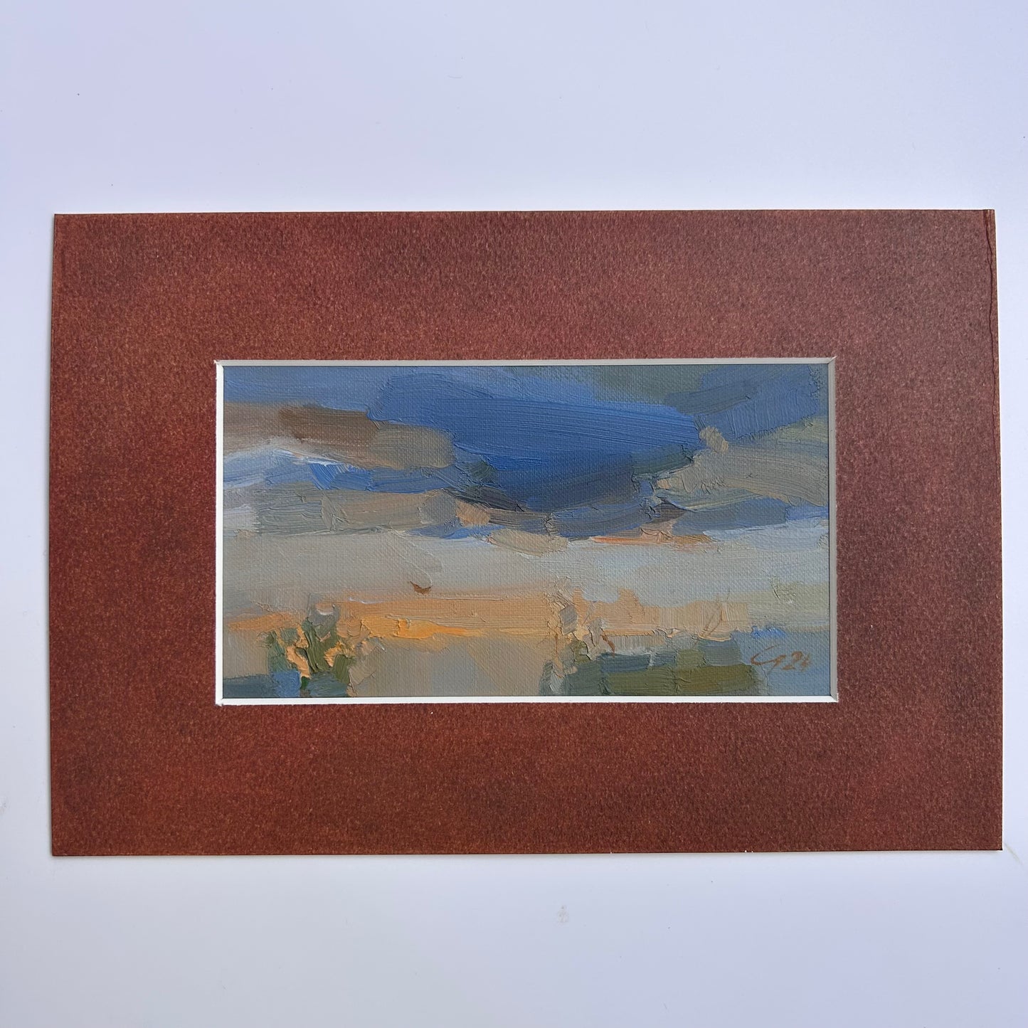 Winter sky in La Croix sur Lutry. 8x16 cm