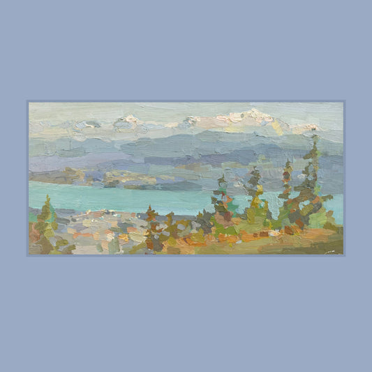 La Barillette. View to Montblanc. 16x34cm