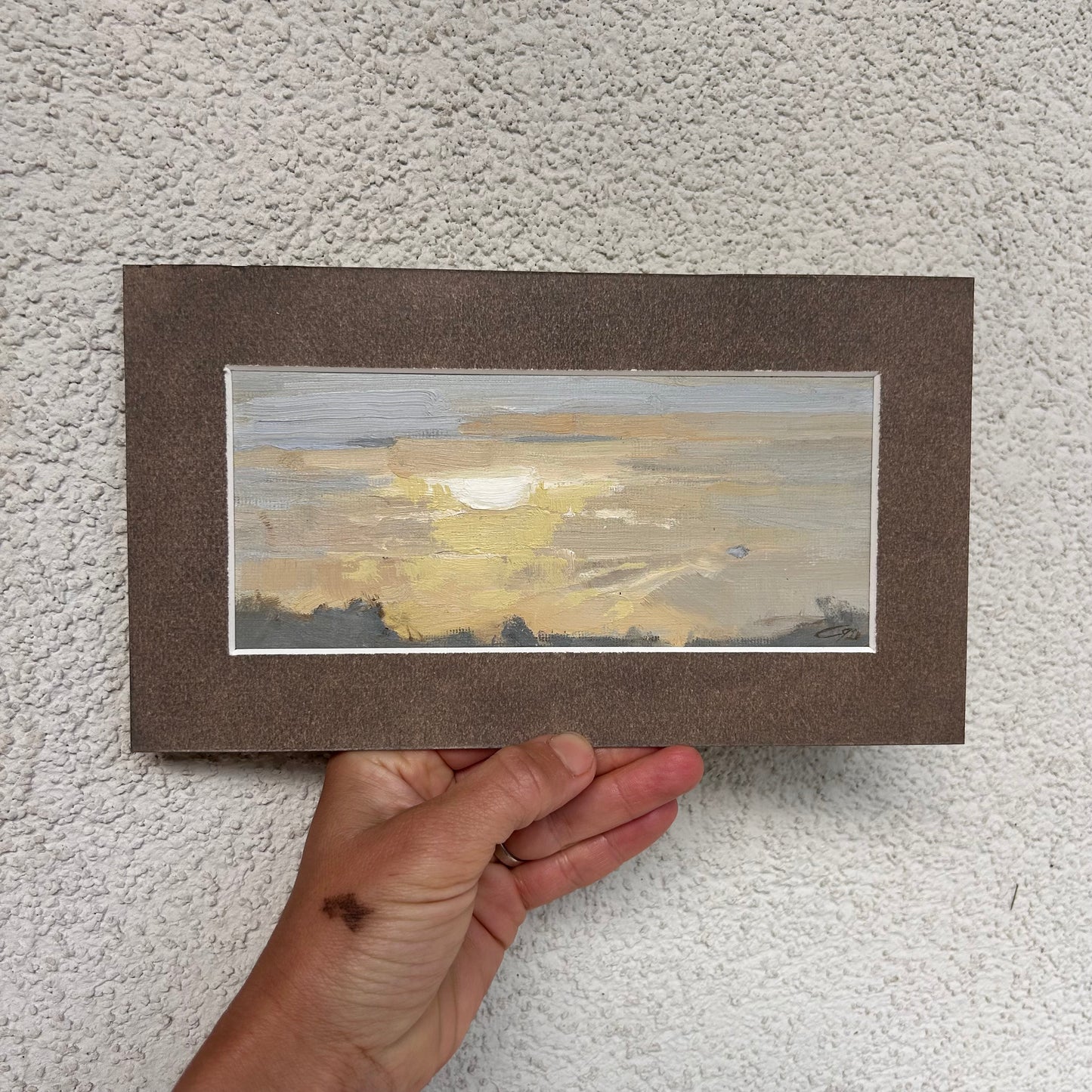 Glares, sunset in January. 7x18cm