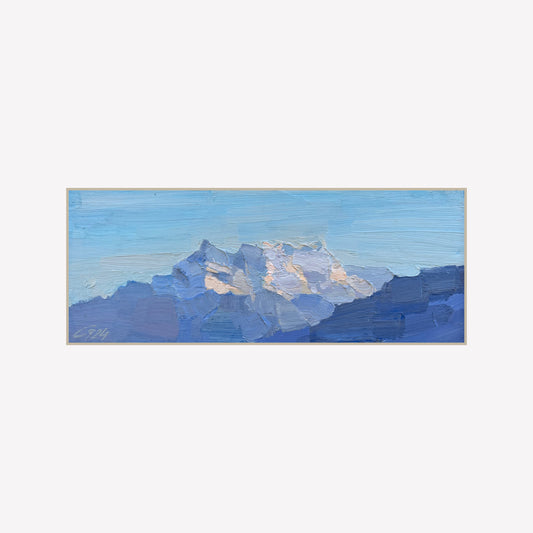 Dents du Midi. View from Montreux. 8x21cm